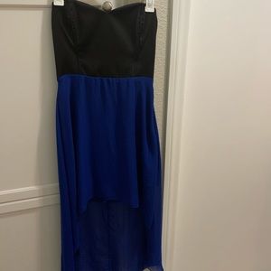 Black & Blue Hi-Low Dress